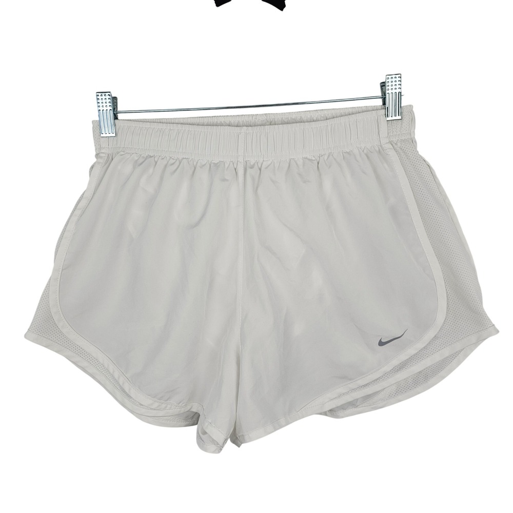 Nike Dri-Fit Women's Running Shorts White Lightweight Athletic Size Large